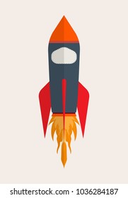 rocket fly in the space icon