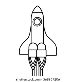 rocket fly in the space icon