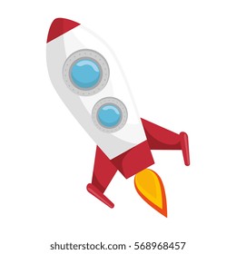 rocket fly in the space icon