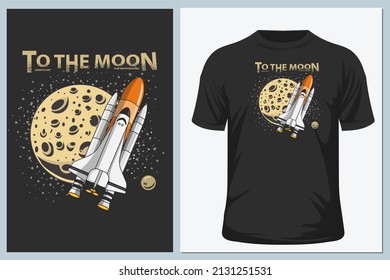 A rocket flying around the moon