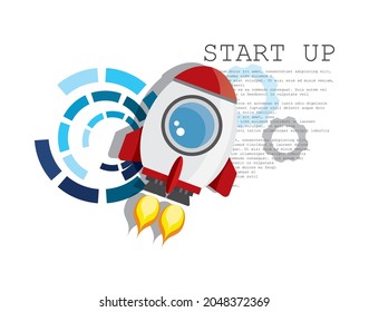 Rocket flying, Business startup concept. eps10