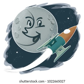 Rocket Flying By the Moon, Vintage