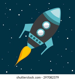 rocket flying design, vector illustration eps10 graphic 