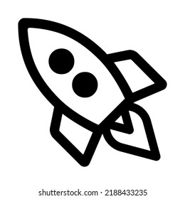 Rocket Flying Icon Isolated On White Background Black Rocket Ship Symbol Vector Illustration 