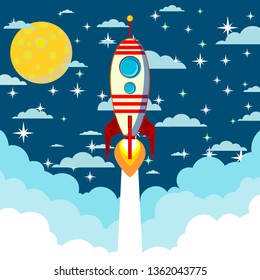 rocket flying into the sky