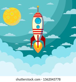 rocket flying into the sky