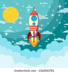 rocket flying into the sky