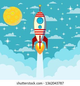 rocket flying into the sky