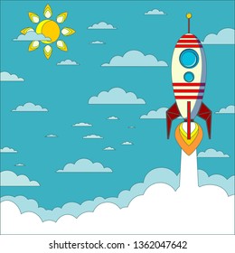 rocket flying into the sky