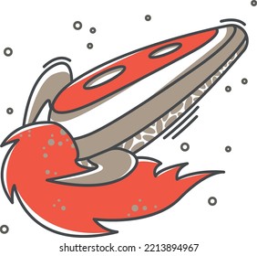 Rocket flying into space icon