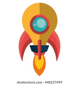 Rocket flying isolated icon,business start up company theme design.
