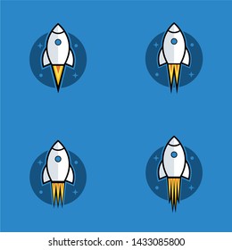 Rocket is flying on the sky,start up concept