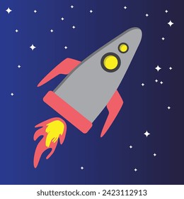 Rocket Flying on the space