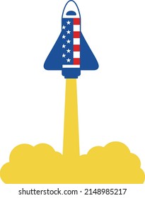 Rocket flying to the sk