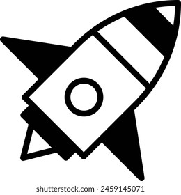 A rocket is flying in the sky. It is a black and white drawing. The rocket is the main focus of the image