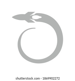 rocket flying in a spiral round pattern