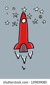 Rocket flying to stars