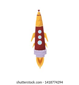 rocket flying vector illustration on white background