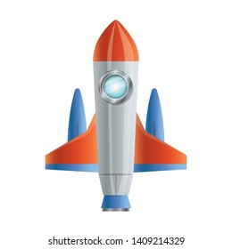 rocket flying with white background