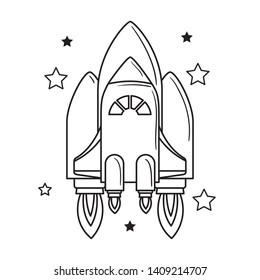 rocket flying with white background