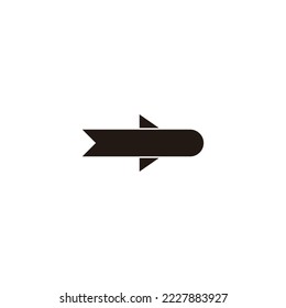 Rakete, faltendes geometrisches Symbol, einfaches Logo, Vektorgrafik