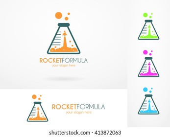 Rocket Formula Logo Template Design Vector