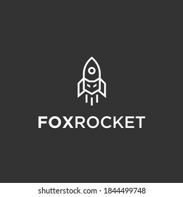 rocket fox logo design vector illustration