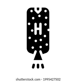 rocket fuel hydrogen glyph icon vector. rocket fuel hydrogen sign. isolated contour symbol black illustration