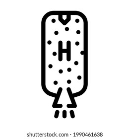 rocket fuel hydrogen line icon vector. rocket fuel hydrogen sign. isolated contour symbol black illustration