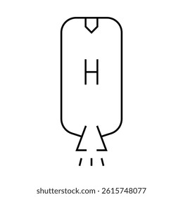 rocket fuel hydrogen line icon vector. rocket fuel hydrogen sign. isolated contour symbol black illustration