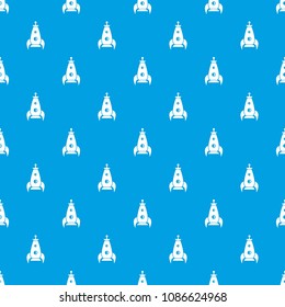 Rocket futuristic pattern vector seamless blue repeat for any use