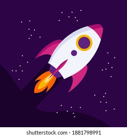 Dibujo plano de la caricatura de Rocket galaxy
