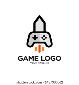 Rocket Game Logo Design Vector
