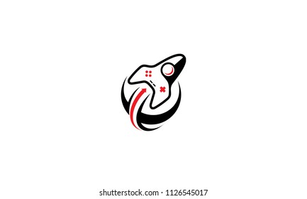 rocket gamepad logo vector icon
