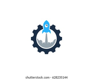 Rocket Gear Icon Logo Design Element