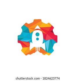 Rocket Gear vector logo design template.