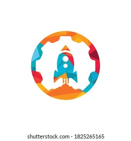 Plantilla de diseño del logotipo vectorial del piñón de cohete.