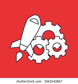 rocket and gear wheels