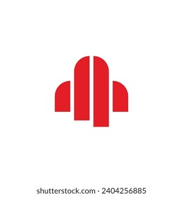 Rocket, geometric symbol simple logo vector