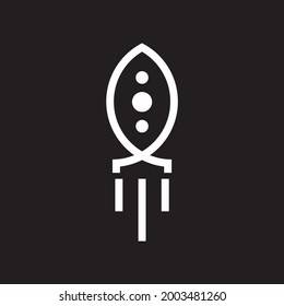 rocket gliding inspiration vector line logo design