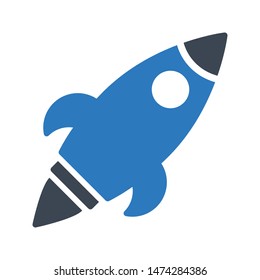 rocket glyph colour vector icon