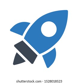 rocket glyph colour vector icon