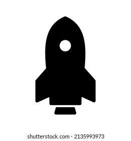 Rocket Glyph Icon Black Design