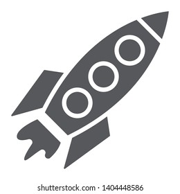 Rocket glyph icon, transportation and space, spaceship sign, vector graphics, a solid pattern on a white background, eps 10.