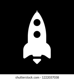 Rocket glyph icon white