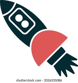 Diseño de iconos de dos colores para el glifo de cohetes