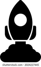 Rocket Glyph Vector Icon Design
