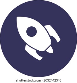 Diseño de iconos de línea de vectores de glifos de cohetes