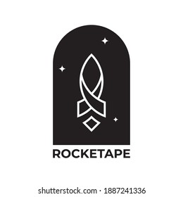 rocket going into space logo vector