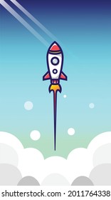 Cohetes que van al vector del icono de fondo de pantalla del cielo